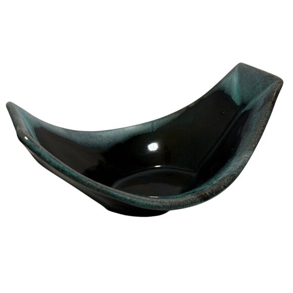 Evangeline Pottery Curved Bowl Vintage Unique Design 7.5 x 5" MCM Canada Vintage - Picture 1 of 14